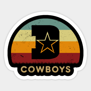 Retro Sunset - Dallas Cowboys Initial D Sticker